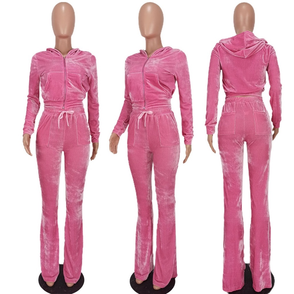 2 piece velour tracksuit .